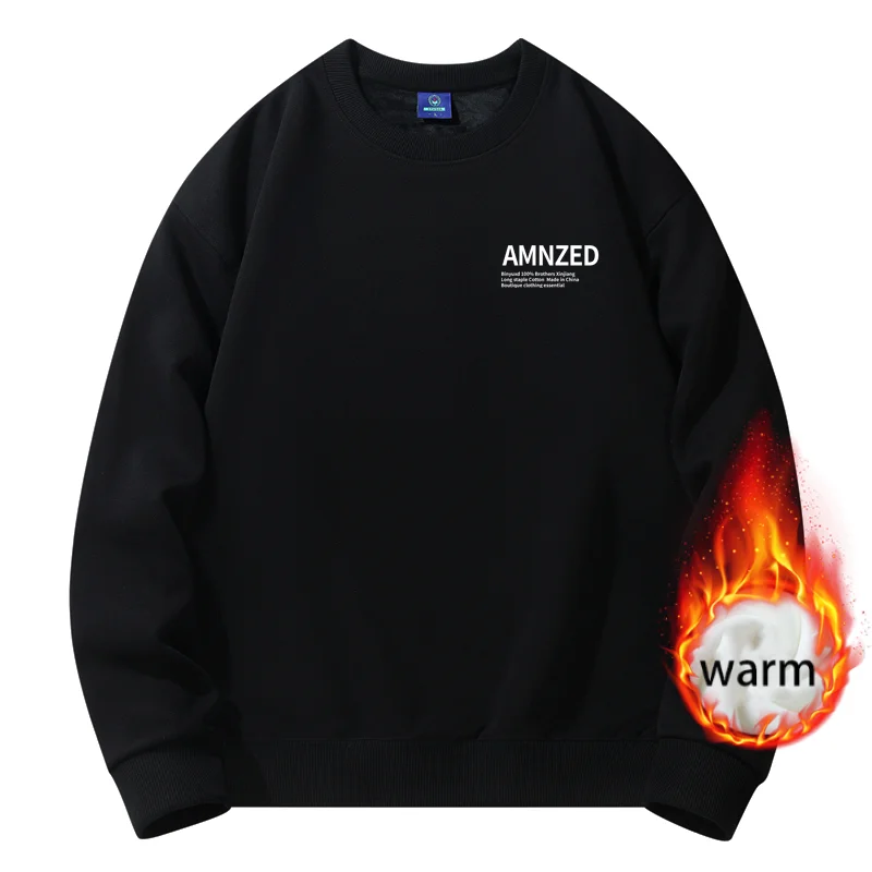 

Мужской хлопковый свитер с круглым вырезом, свободного покроя