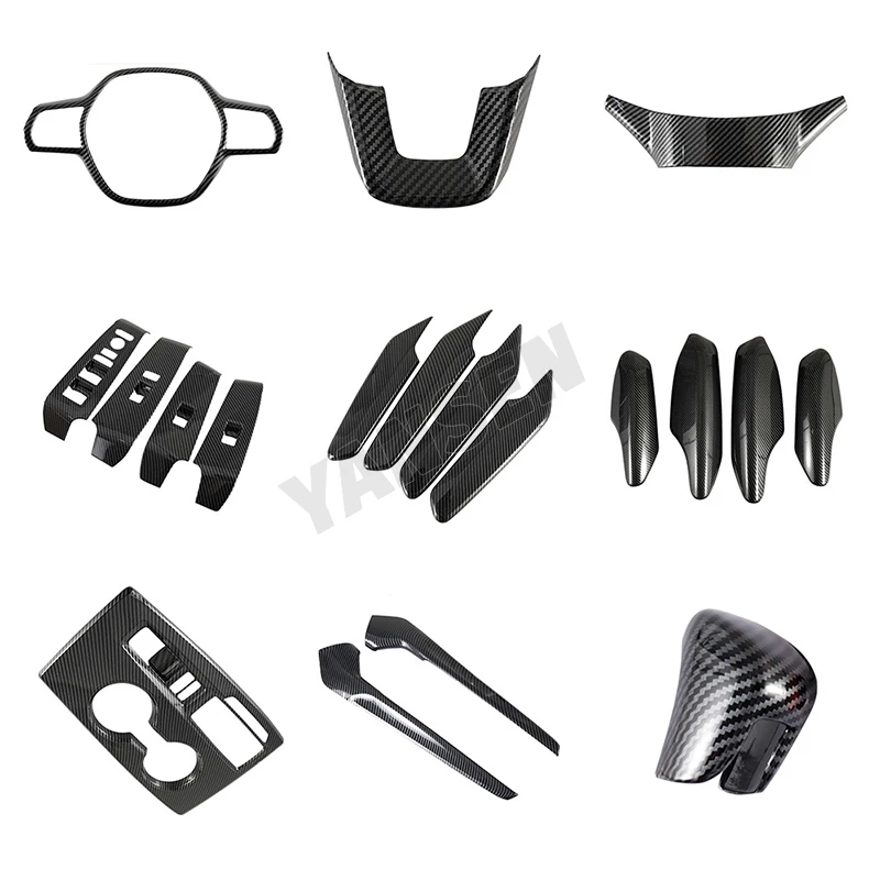 

For Honda Civic 11th 2021 Carbon Fiber Steering Wheel Central Control Gear Shift Panel ABS Cover Decoration Interior Accessories