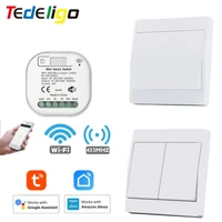 tuya smart wifi and rf light switch 433mhz kinetic wall switch no battery need wireless remote control timing 220v 16a for alexa