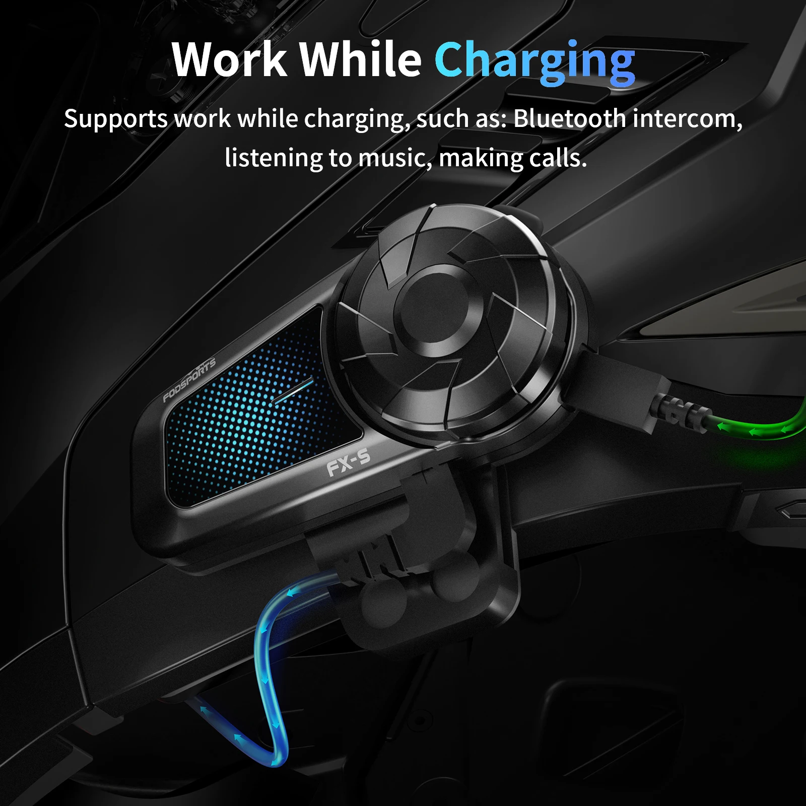 2 шт. Fodsports FX-S мотоциклетный домофон BT5.4 гарнитура для шлема Bluetooth Moto Interphone 1000 м