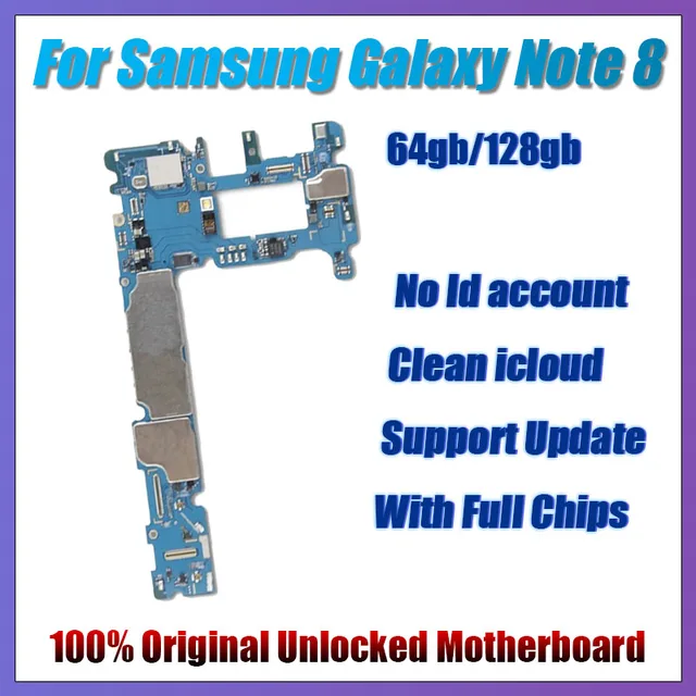 Original Logic Board For Samsung Galaxy Note 8 N950 N950FD N950F N950U 64GB 128GB Motherboard Unlocked Full Function MainBoard 2