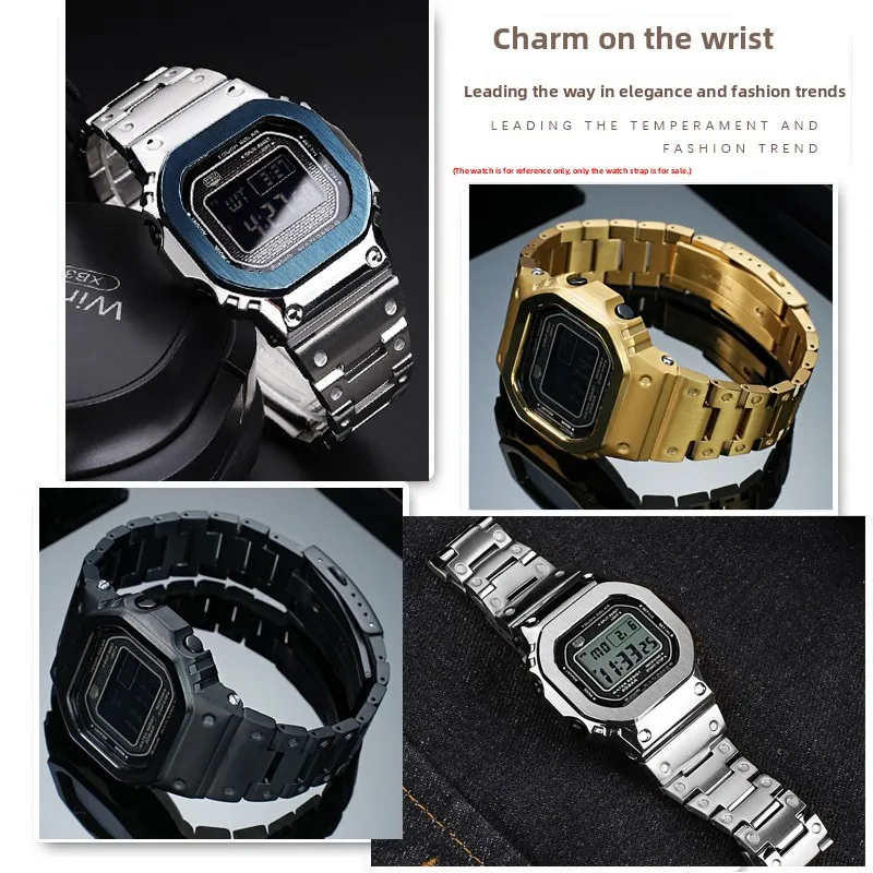 Фото Комплект модификации GMW-B5000 для Casio G-SHOCK, посвященный 40-летию, серия 3459 GMW-B5000, стальной корпус, металлический ремешок, сменные аксессуары. №4