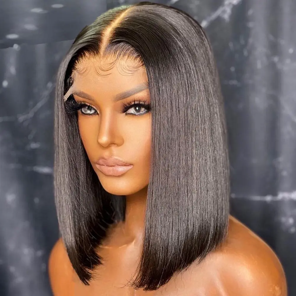 Dialola Straight Bob Wig Lace Front Human Hair Wigs For Women Pre Plucked Brazilian Natural 5x1 13x1 T Part Short |