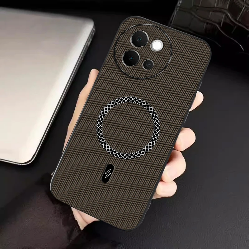 Фото Чехол Biruiqu VIVO V40 Lite: Новый ультратонкий магнитный кожаный противоударный защитный чехол для телефона №1