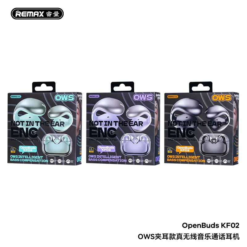 Фото REMAX OpenBuds KF02 True Wireless Наушники с клипсой для музыкальных вызовов — удобная посадка, быстрое подключение, ENC шум — уменьшение №2
