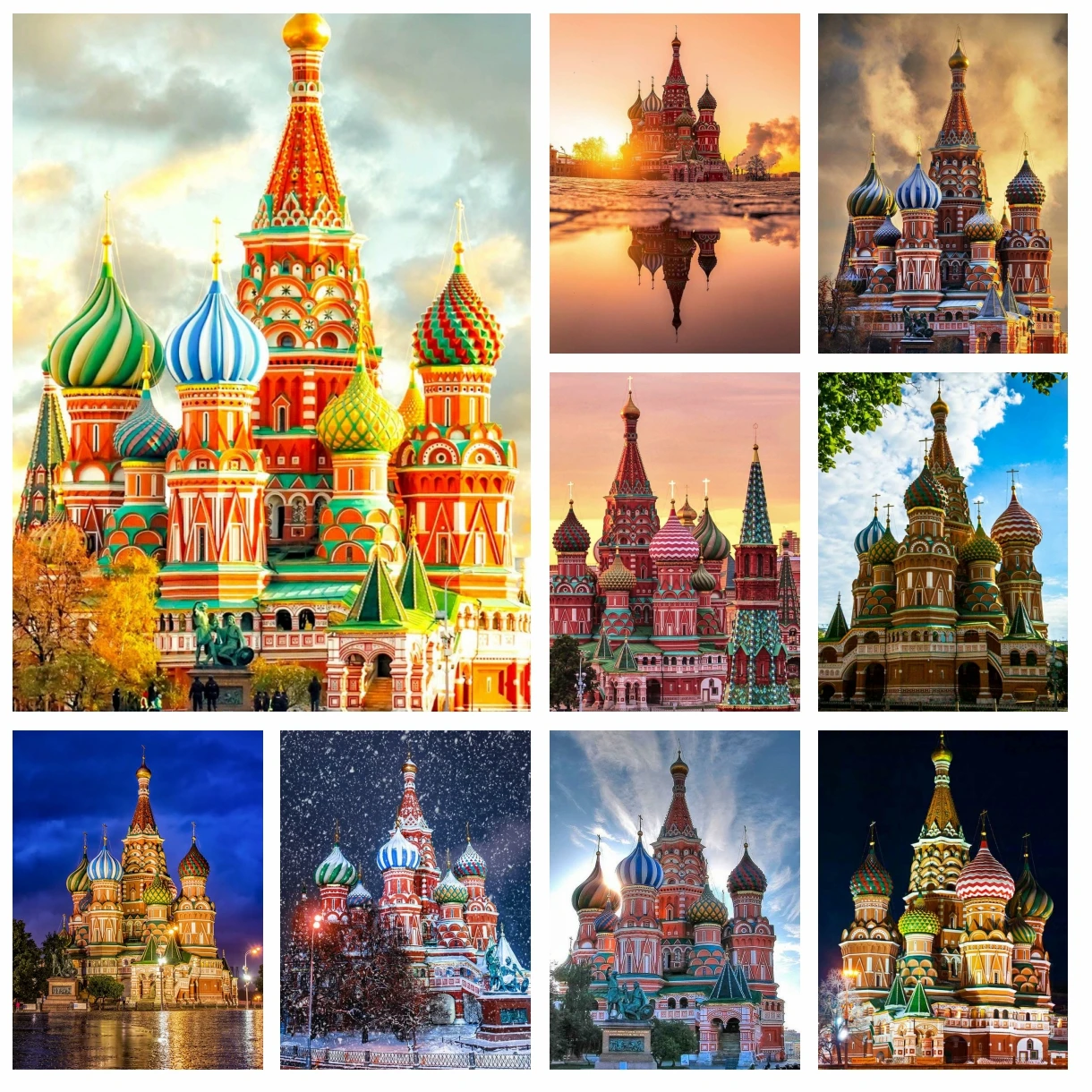 

Вышивка крестиком 5D с изображением собора святого базилиса