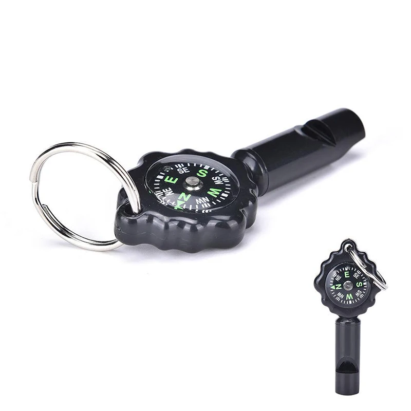 

Multifunctional Whistle Compass Outdoor Survival Camping Hiking Whistle Plastic Compass Carabiner Two-in-one Equipment