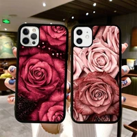 red rose phone case silicone pctpu case for iphone 11 12 13 pro max 8 7 6 plus x se xr hard fundas