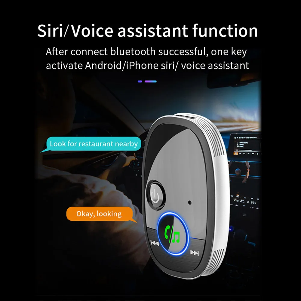 

1 х Bluetooth-приемник громкой связи, аудио 3,5 мм, AUX-адаптер, 3D дисплей OLED, стереомузыка A2DP, автомобильный вспомогательный