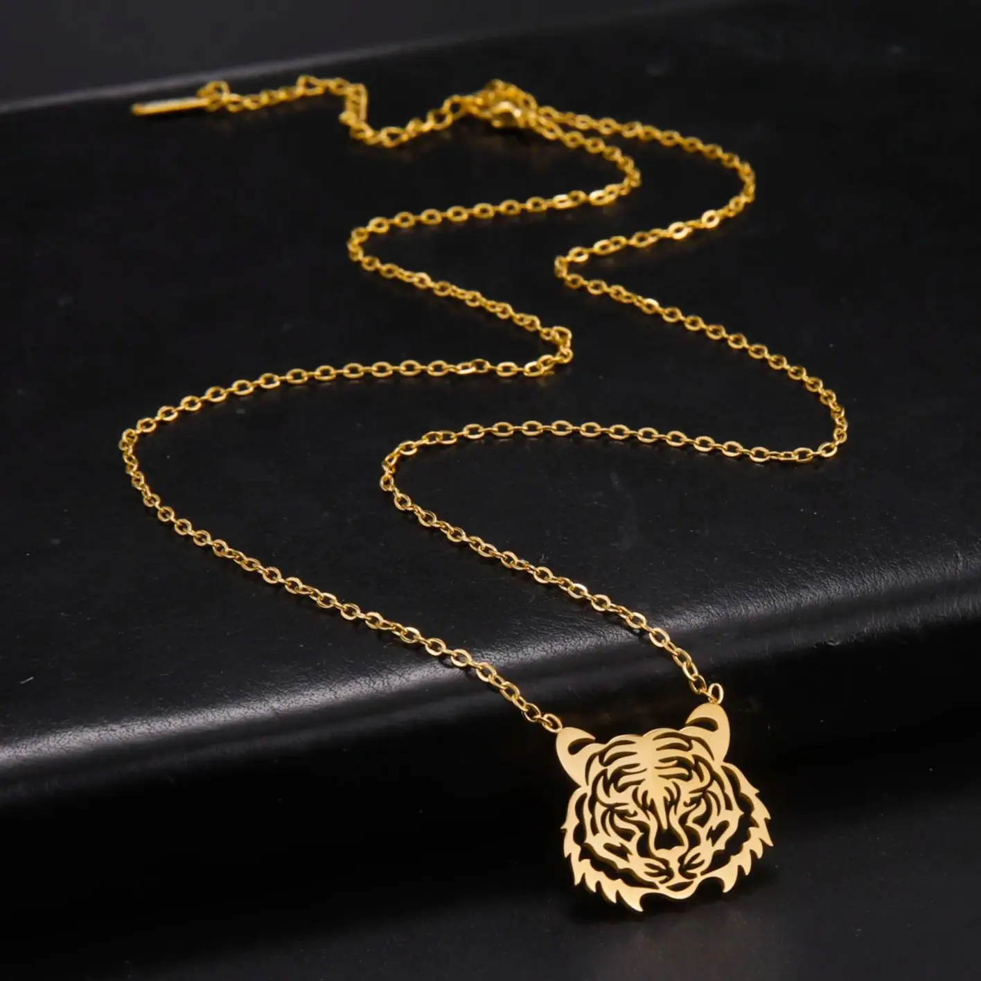 LIKGREAT модные ожерелья с подвеской в виде тигра и животного из нержавеющей стали