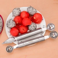carved knife stainless steel fruit digger double headed watermelon pulp spoon restaurant commercial kitchen household fruit
