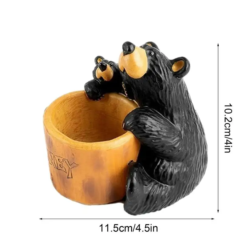 Искусственная статуя стол деревенский Декор салона черный медведь мать ребенок