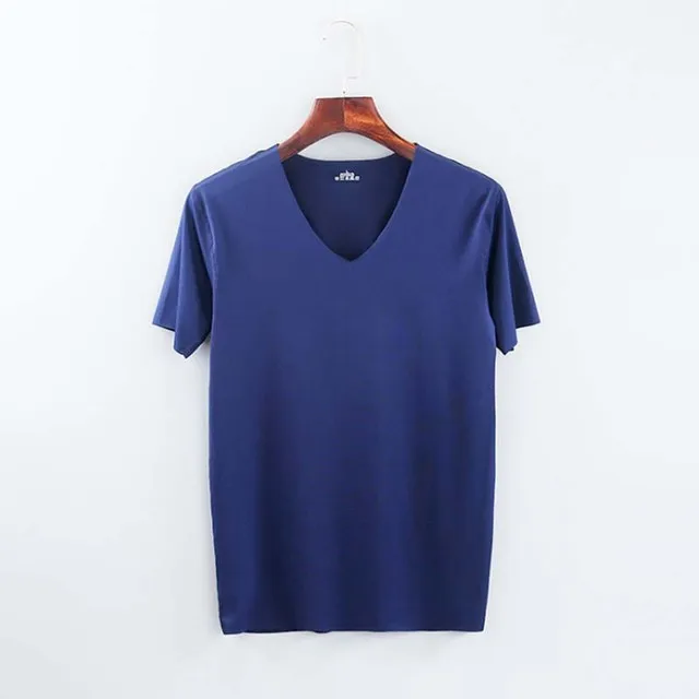 

Футболка мужская быстросохнущая из вискозы, пикантная однотонная тонкая прозрачная майка с V-образным вырезом и короткими рукавами для бод...