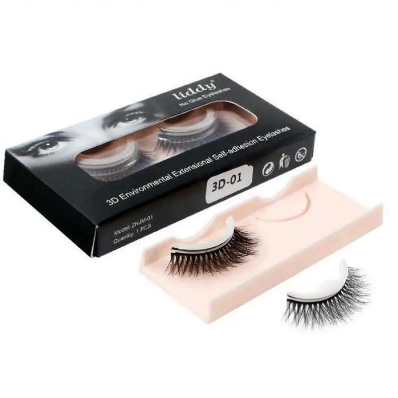 

1 Box 1 Pair of New Self-adhesive False Eyelashes Glue-free Eyelashes Imitation Mink Hair Self-adhesive 3d Eyelashes 12 Styles