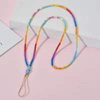 zmzy colorful enamel mobile phone chain lanyard beads sweet cellphone chains keychain women anti lost fashion accessories