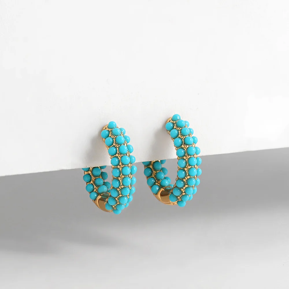 

Новые модные круглые серьги-кольца с зеркальными бусинами для женщин, очаровательные геометрические круглые серьги с зеленым камнем, роскошные украшения 2023