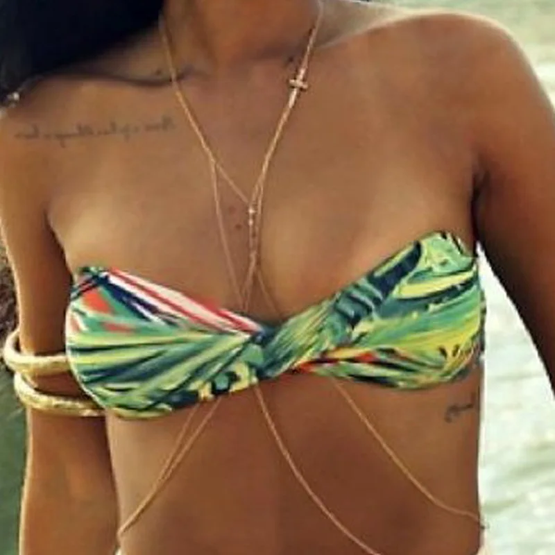 

2022 Body Jewelry Sexy Cross Chest Chain Bikini Belly Chains for Women Cross Waist Chains Female Simple Fashion Beach Body Chain