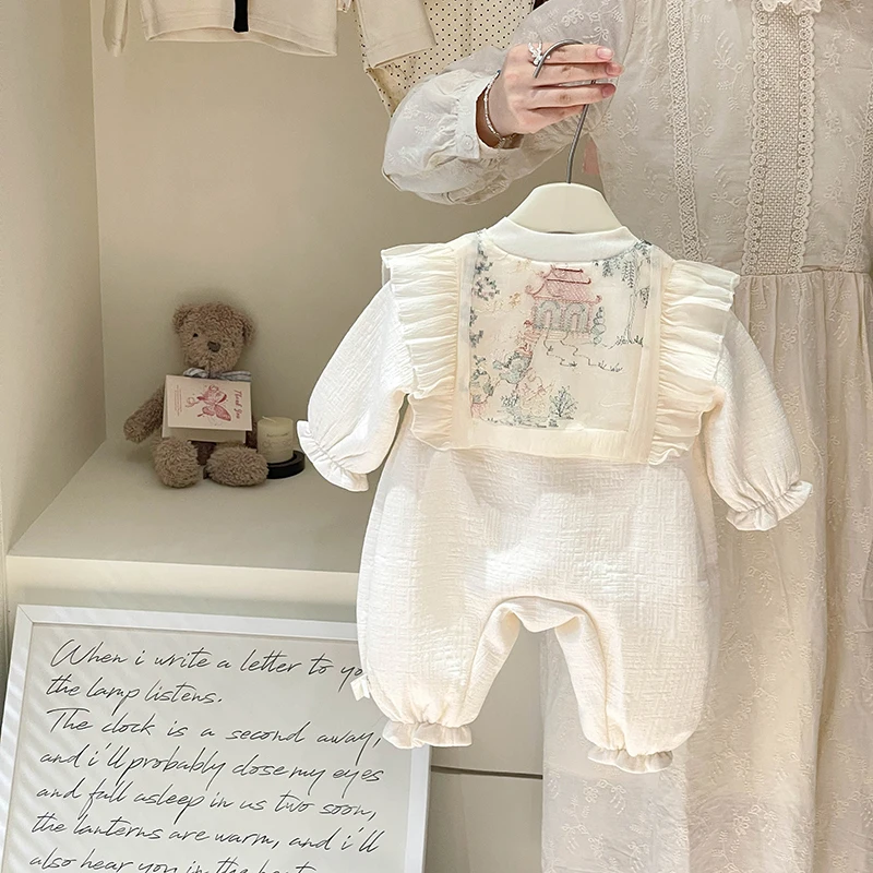 Комбинезон для новорожденных новинка 2024 осенняя одежда новый китайский