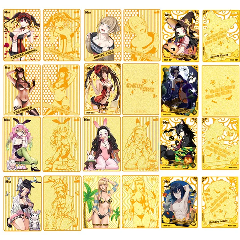 

Demon Slayer Goddess Story MSR Collection Card Rem Kurumi Child Kids Birthday Gift Game Cards Table Toys For Family Christmas