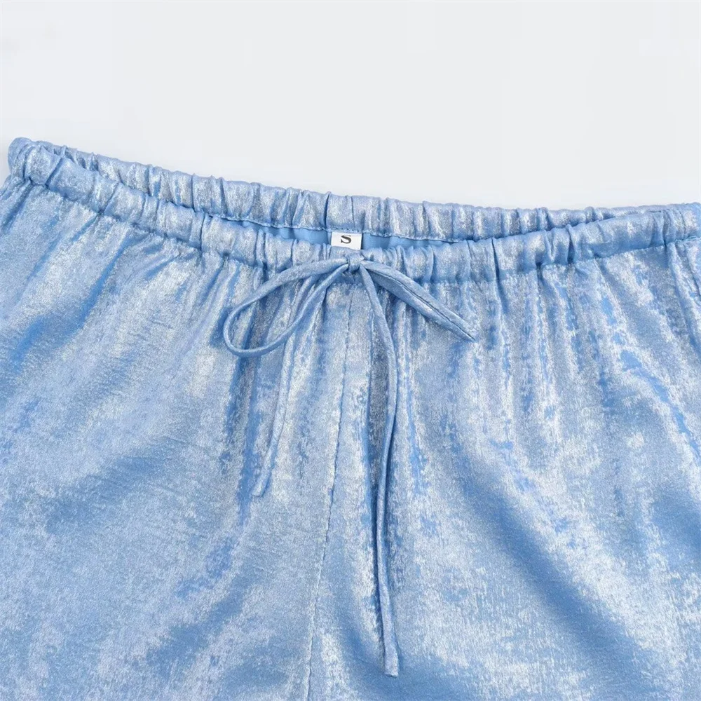 Женские Широкие Брюки Zarb Повседневные До Щиколотки С Высокой Талией И Шнурком