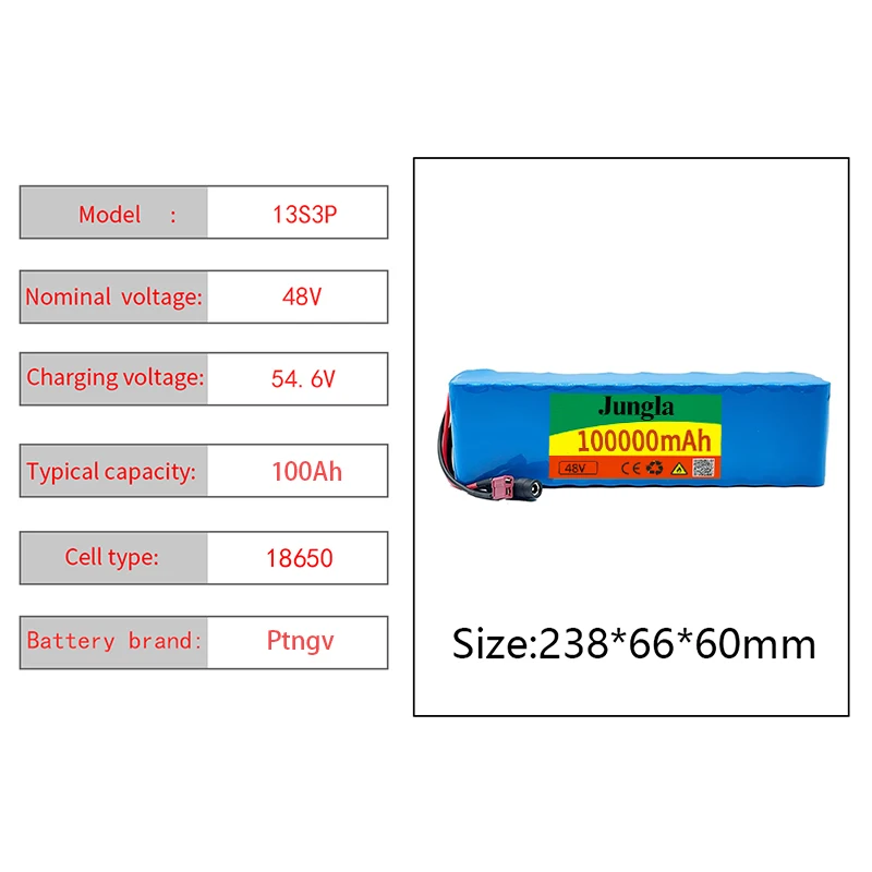 13s3p 48V 100Ah 1000W 100000mah комплект литий-ионный батарей электрический велосипед Скутер с