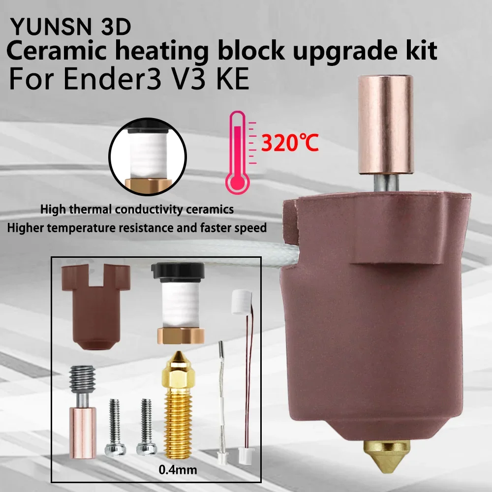 Для Creality Ender 3 V3 KE комплект керамической нагревательной головки Hotend керамический