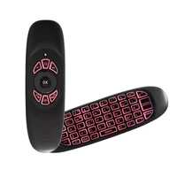 c120 rgb 3 backlight fly air mouse wireless backlit keyboard g64 rechargeable 2 4g smart remote control for android tv box