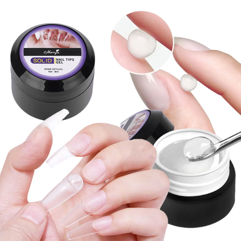 Easy Stick Solid Nail Patch Gel Gummy Adhesive Bond UV Glue No-Flowing Modelling Stick Tips Clear Solid Nail Art UV Gel