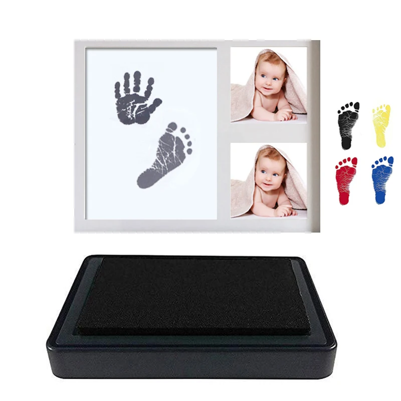 Baby Care Non-Toxic Baby Handprint Footprint Imprint Kit Baby Souvenirs Casting Newborn Footprint Inkpad Environmental-friendly