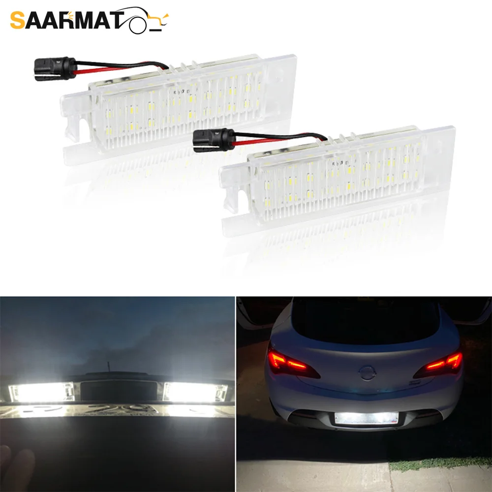 

2Pcs LED License Number Lamps Plate Lights for Opel Astra H J Corsa C D Insignia Tigra B Twintop Vectra C Zafira B OPC