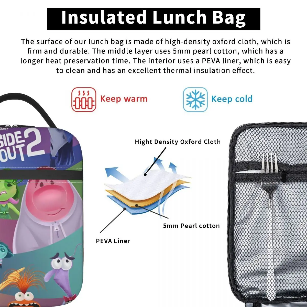 2 шт. Детские термоизолированные пакеты для обедов