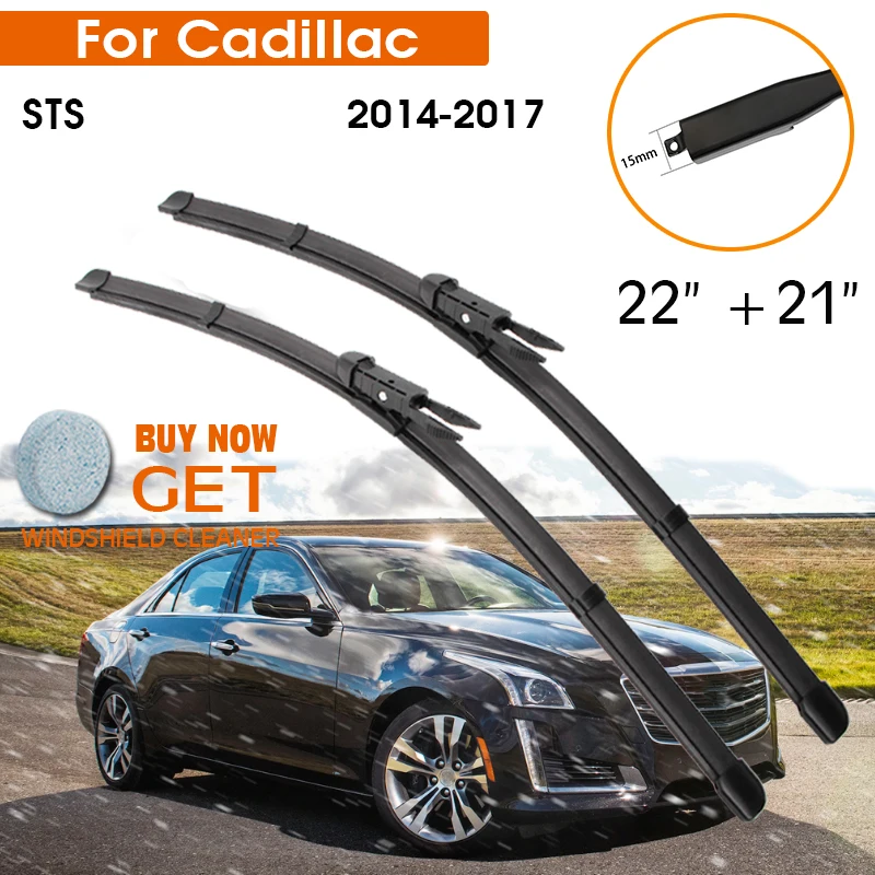 

Автомобильный стеклоочиститель для Cadillac STS 2014-2017 лобовое стекло резиновый силиконовый запасной передний стеклоочиститель 22 "+ 21" LHD RHD авто а...