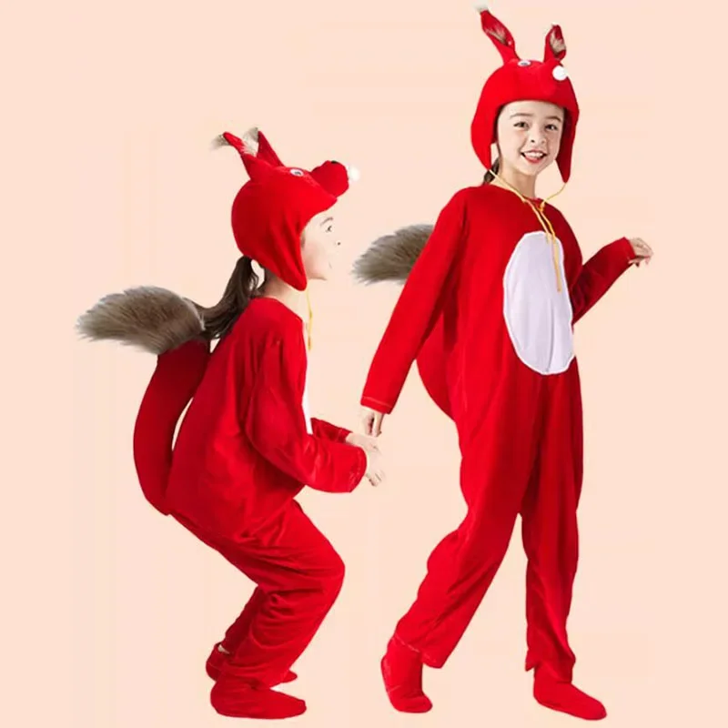 Детский костюм для косплея белки комбинезон с мультяшными животными мальчиков и
