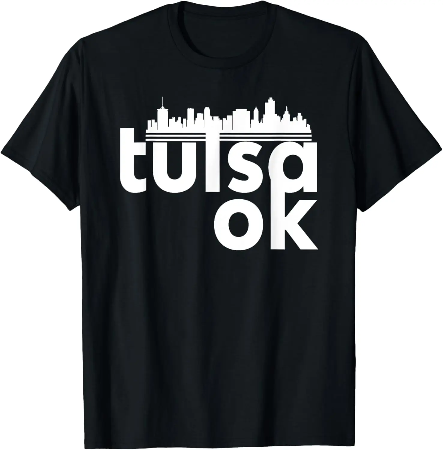 Retro Tulsa OK Skyline Design — сувенирная футболка Oklahoma