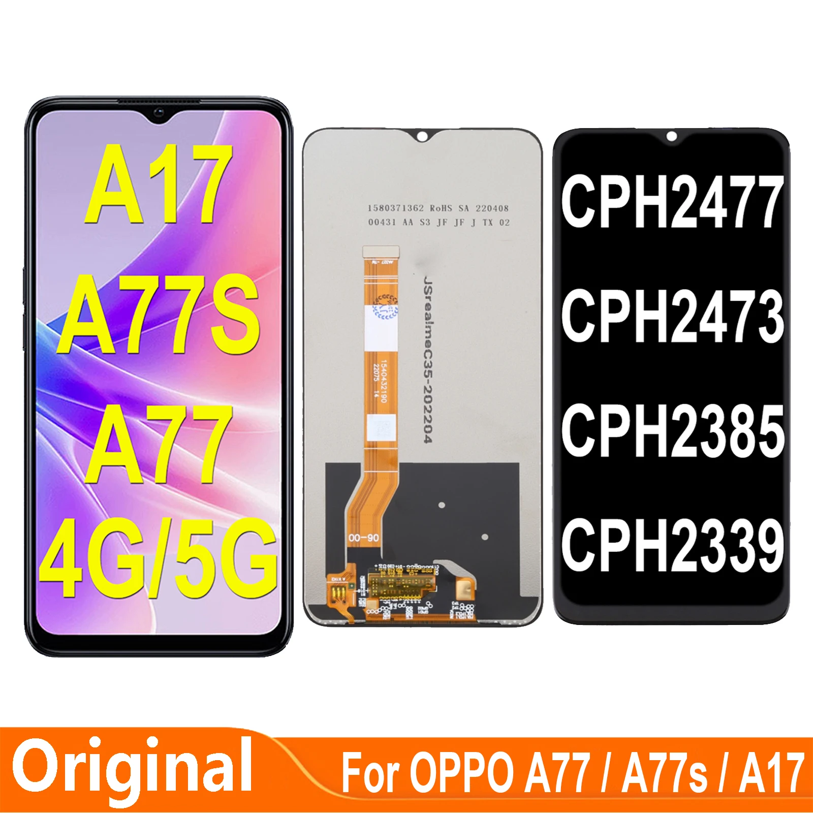 ЖК-дисплей для OPPO A77s/CPH2473/A17/CPH2477, дисплей с сенсорным экраном и дигитайзером в сборе для OPPO A77, 4G, 5G CPH2385, CPH2339, оригинал