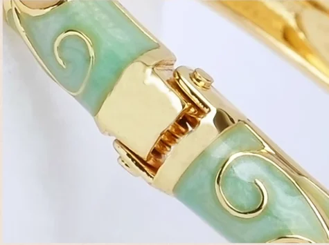 Овальные эмалированные филигранные тонкие браслеты Lucky с четырьмя листочками