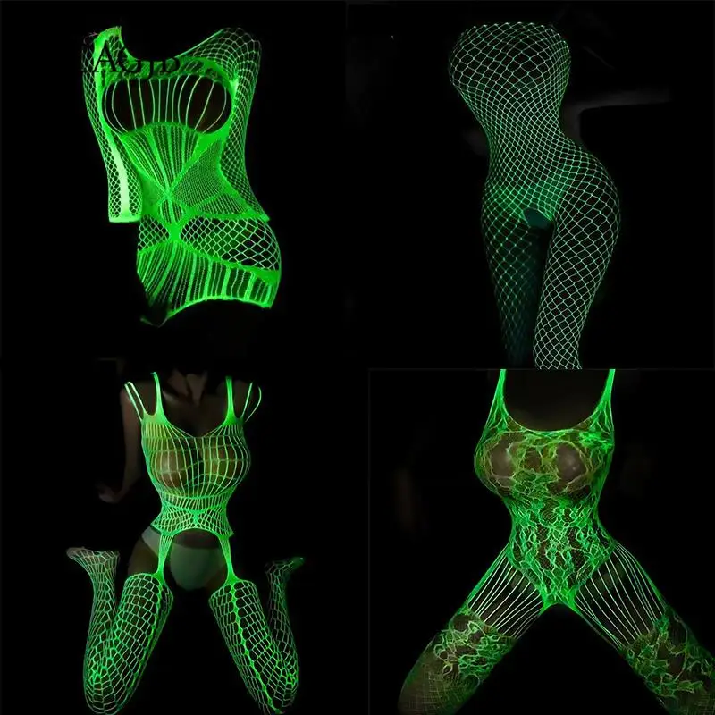 

Светящиеся чулки в сеточку для женщин, женское нижнее белье, сетчатые леггинсы, пикантные прозрачные леггинсы