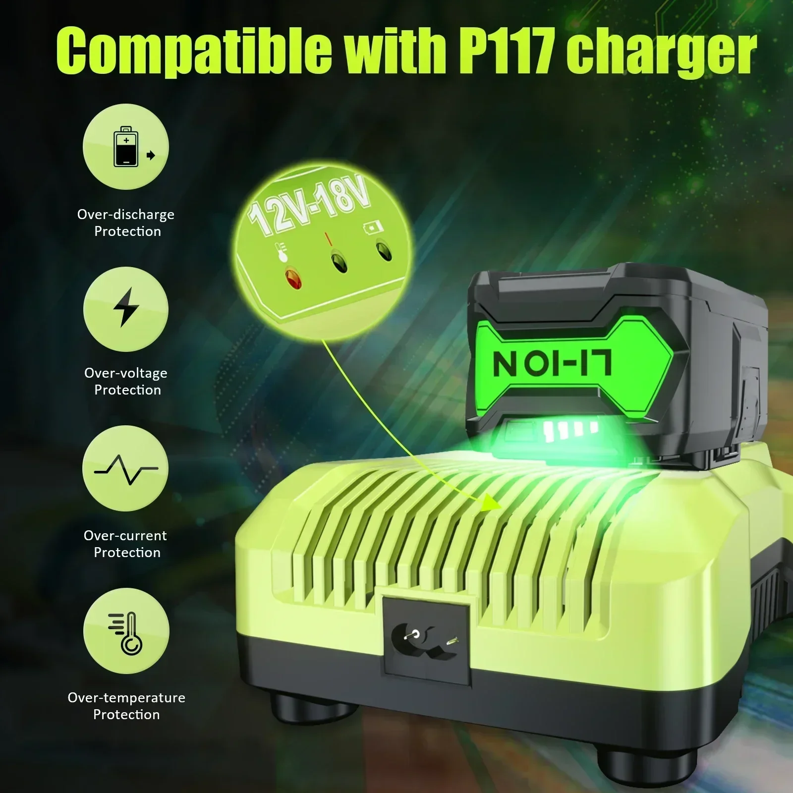 6 Ач для RYOBI 18 В аккумулятор P108 One + Plus литий-ионный электроинструмент P104 P107 RB18L50 RB18L20