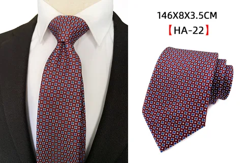 Мужской галстук 8 см, галстуки Ascot, голубой геометрический узор, стрела, Классический Длинный Галстук, свадебные галстуки для мужчин HA03