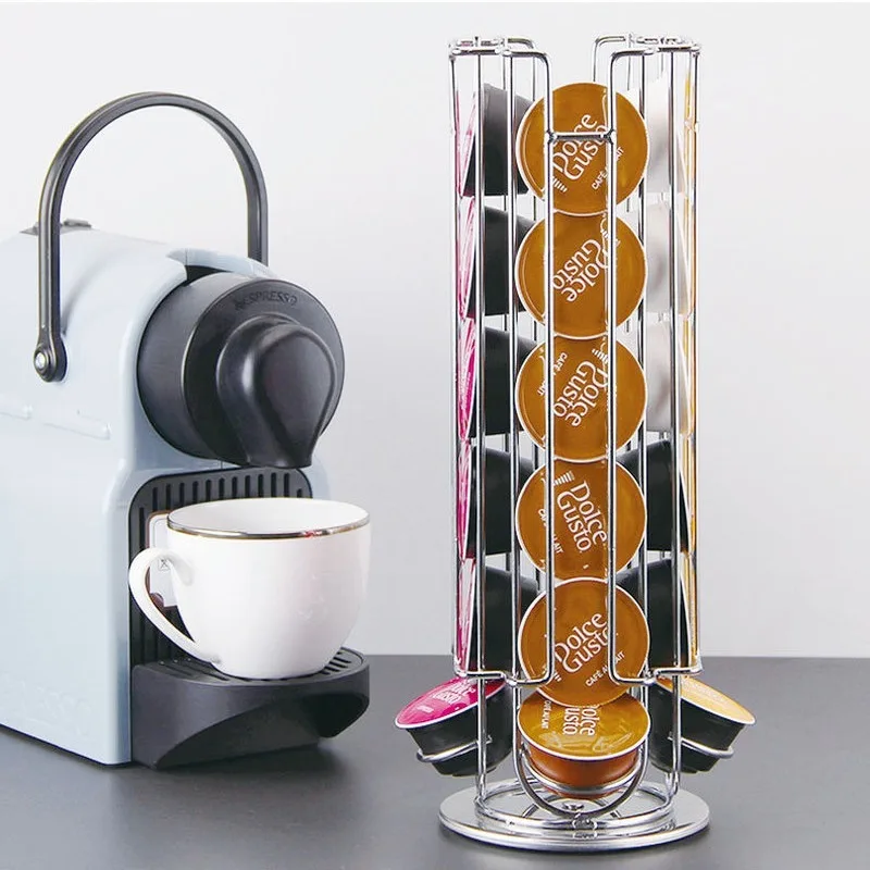 

Металлическая вращающаяся на 360 градусов стойка для демонстрации капсул кофе Nespresso стойка для хранения стойка держатель для кофейных подст...