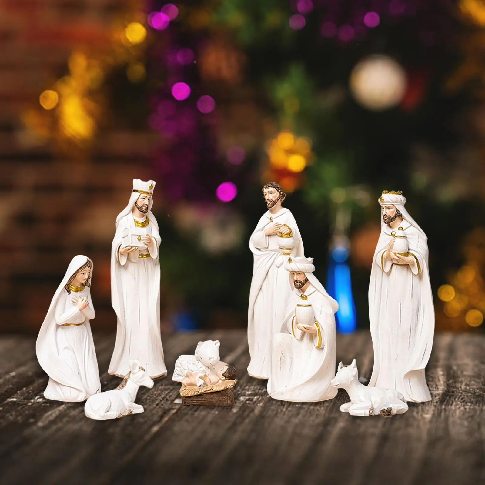 

Vintage Style Nativity Figurine Set Jesus Decorative Display gift