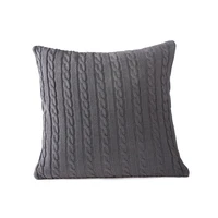 solid color knitted cushion cover european american style car home decorative acrylic wool knit sofa throw pillowcase 45x45cm
