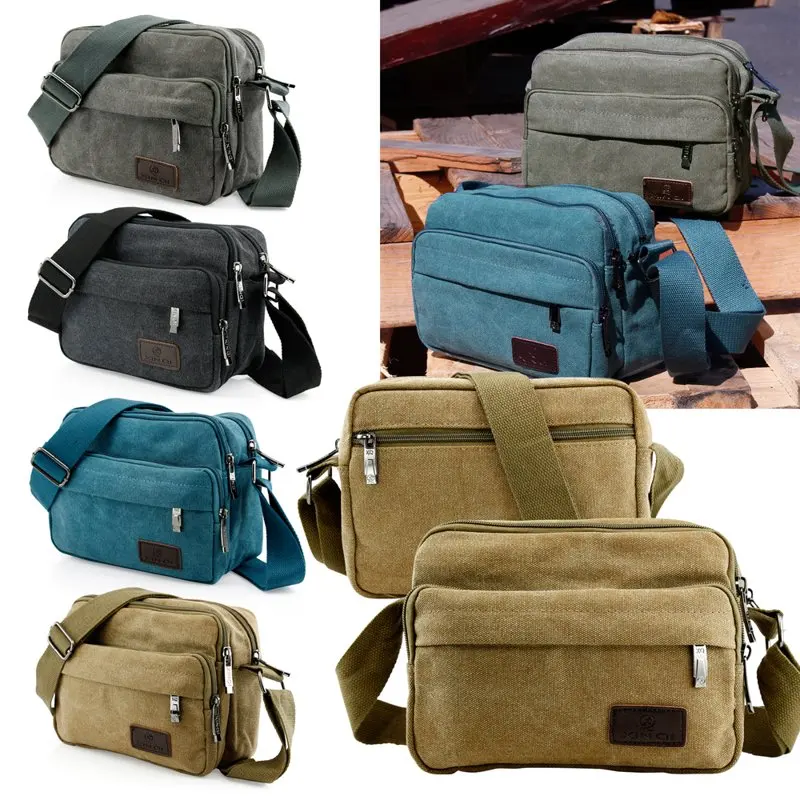 

Vintage Crossbody Canvas Messenger Shoulder Bag School Hiking Military Travel Satchel