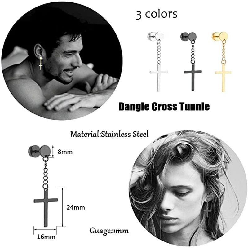 Набор серег-гвоздиков из нержавеющей стали для мужчин и женщин крутые