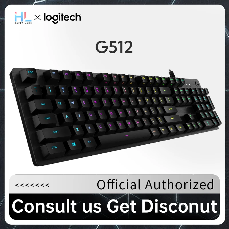 

original Logitech G512 CARBON LIGHTSYNC RGB Wired Mechanical Gaming Keyboard with GX Brown switches for eSports gamers keyboard