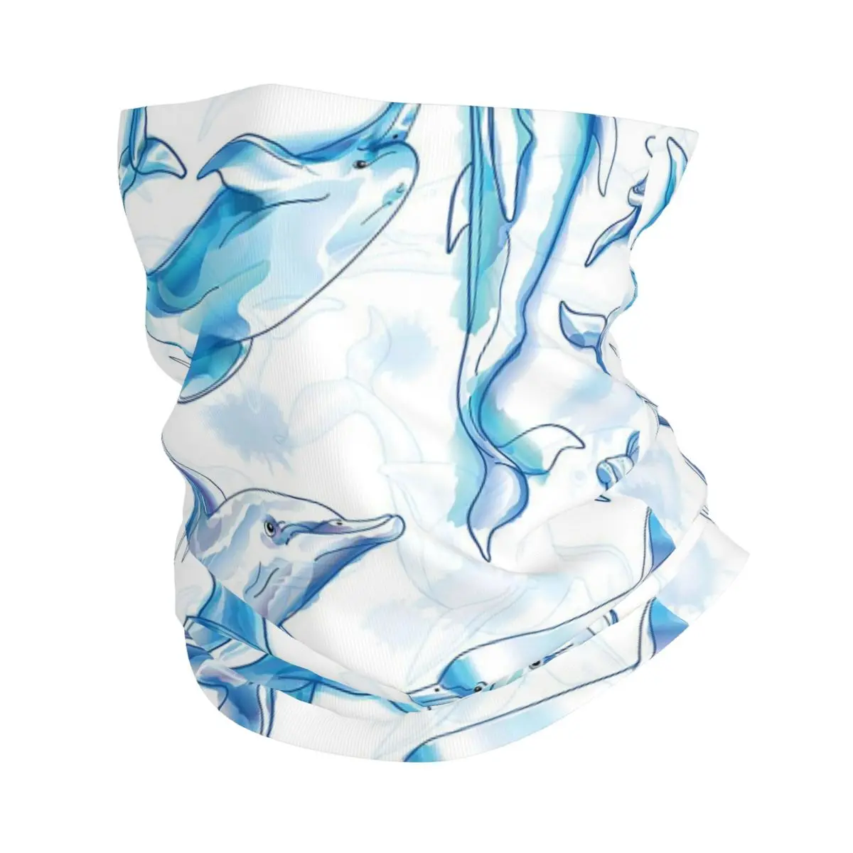 Акварельная милая бандана с дельфином шарф принтом теплая маска для лица