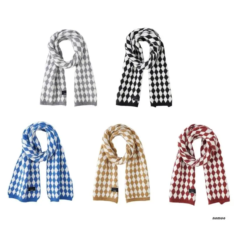 

Бриллиантовый клетчатый шарф, вязаный шарф для телефона, Женская Толстая шаль