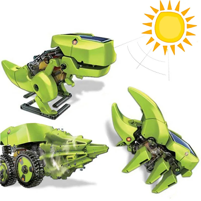 3 In 1 Solar Energy Dinosaur Robotic Kits DIY Assembly Educational Toys Model Building Kids Science for Children | Игрушки и хобби