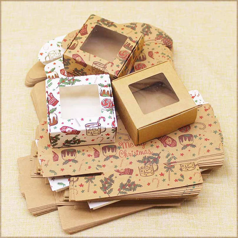 Подарочная коробка из крафт-бумаги ручной работы 10 шт. |