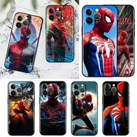 marvel spiderman hero for apple iphone 14 13 12 11 pro max mini silicone soft black phone case cover capa coque shell fundas